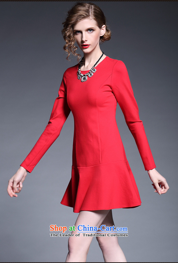 The new European autumn missdonut2015 site temperament Sau San bridesmaid dress red dress long-sleeved crowsfoot skirt red L picture, prices, brand platters! The elections are supplied in the national character of distribution, so action, buy now enjoy more preferential! As soon as possible.
