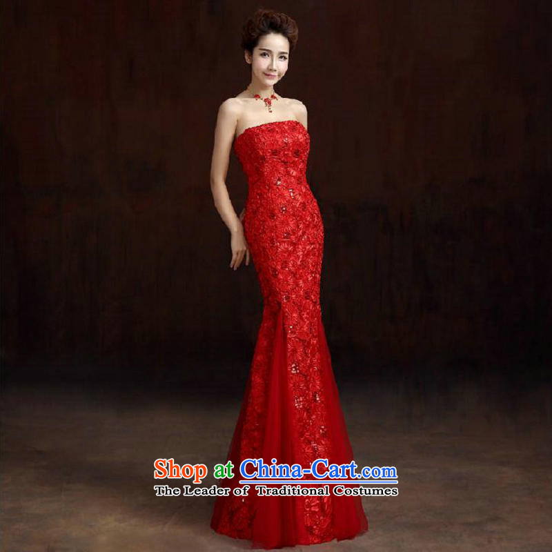 Yet, a new paragraph red lace crowsfoot Sau San long marriages banquet dinner dress skirt 8278 red , L, yet a , , , shopping on the Internet