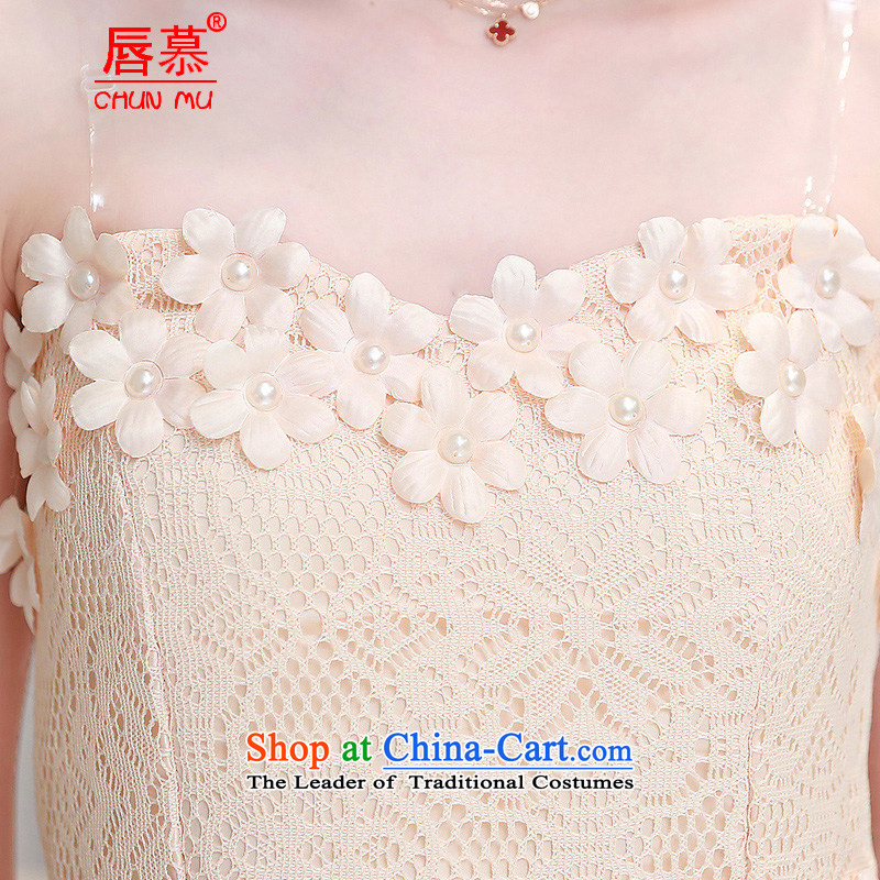 The 2015 summer lip new dresses and sexy engraving strap bare shoulders lace dresses and sisters Services White M lip (CHUNMU) , , , the shopping on the Internet