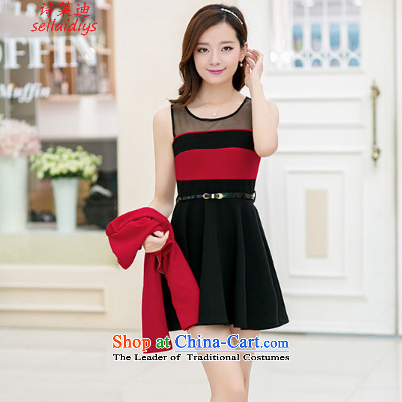 At 2015 Autumn poem with two-piece dresses sweet long-sleeved gown shawl kit small addition Chest Flower belt red jacket with a black skirt. L, poetry Randy sellai@diys) , , , shopping on the Internet