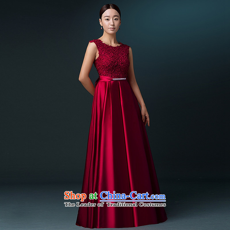 Hillo Lisa (XILUOSHA banquet evening dress) long drink wine red dress wedding dress shoulders bride bows services 2015 new autumn wine red XL, Hillo Lisa (XILUOSHA) , , , shopping on the Internet