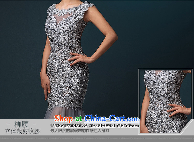 Hillo XILUOSHA Lisa (dress) banquet 2015 new bride bows services crowsfoot wedding dress long Sau San HANGZHOU CHAISHI IMP shoulders Silver Gray L picture, prices, brand platters! The elections are supplied in the national character of distribution, so action, buy now enjoy more preferential! As soon as possible.