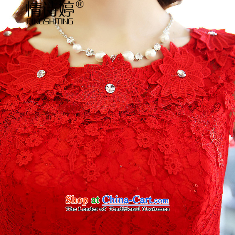 All New 2015 Ting bride bridesmaid dress straps, princess bon bon short skirts bridesmaid marriage solemnisation evening dresses lace the yarn stitching dress dresses female red , L, of poetry QINGSHITING Ting () , , , shopping on the Internet
