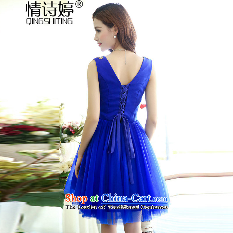 All New 2015 Ting bride bridesmaid dress straps, princess bon bon short skirts bridesmaid marriage solemnisation evening dresses stereo peacock pattern dress dresses and women S, all red-ting (QINGSHITING) , , , shopping on the Internet