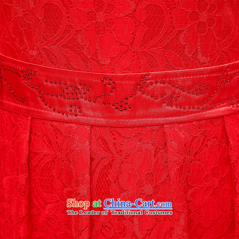The OSCE to pull the autumn 2015 a new oufulo of Chinese collar lace hook flower design engraving cuffs minimalist Sau San dress new products bows to Europe,L,red dress (oufulo) , , , shopping on the Internet
