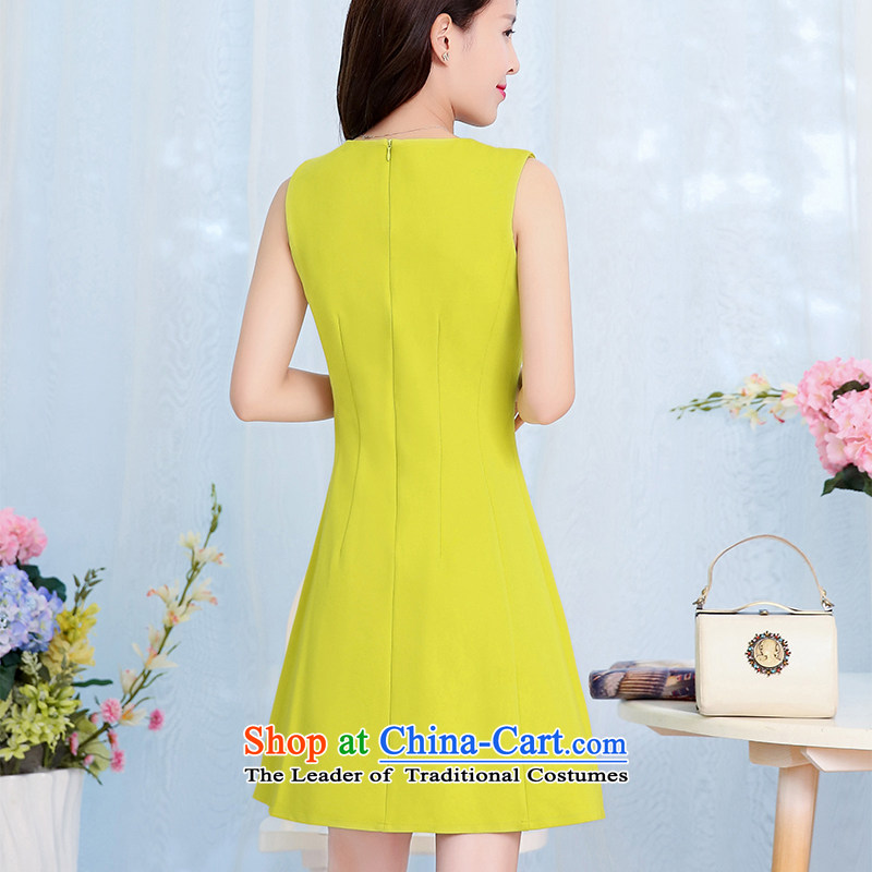 The OSCE to pull oufulo new) Autumn 2015 minimalist solid color pearl garden for Sau San dresses shoulder pad solid color jacket stylish new small dress Qiu Xiang XXXL, green (oufulo to OSCE) , , , shopping on the Internet