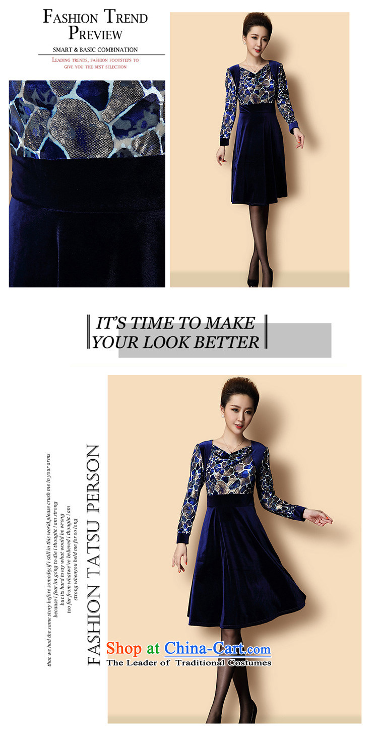 Van Gogh's 2015 autumn and winter in the new mother Kim installed older velvet long-sleeved thick MM Leopard Tipping Load mother dress dark blue L picture, prices, brand platters! The elections are supplied in the national character of distribution, so action, buy now enjoy more preferential! As soon as possible.
