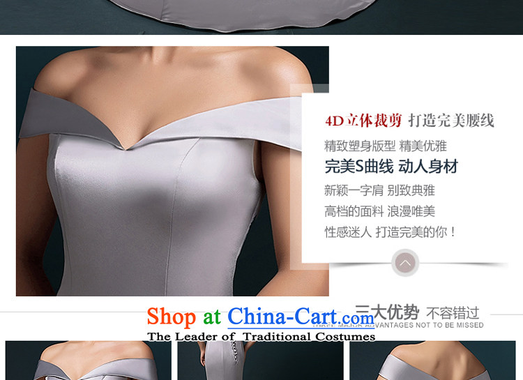 Hillo Lisa (XILUOSHA) evening dresses long word wedding dress shoulder crowsfoot dress tail bride bows satin dress uniform Gray Autumn 2015 XXL picture, prices, brand platters! The elections are supplied in the national character of distribution, so action, buy now enjoy more preferential! As soon as possible.