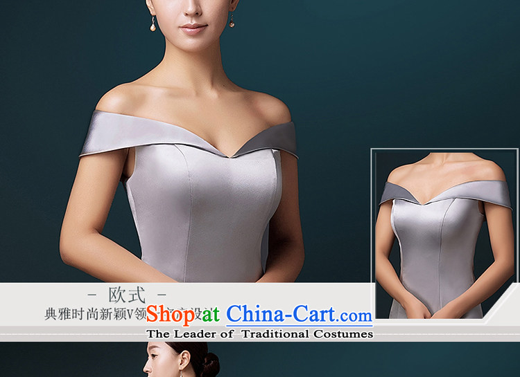 Hillo Lisa (XILUOSHA) evening dresses long word wedding dress shoulder crowsfoot dress tail bride bows satin dress uniform Gray Autumn 2015 XXL picture, prices, brand platters! The elections are supplied in the national character of distribution, so action, buy now enjoy more preferential! As soon as possible.