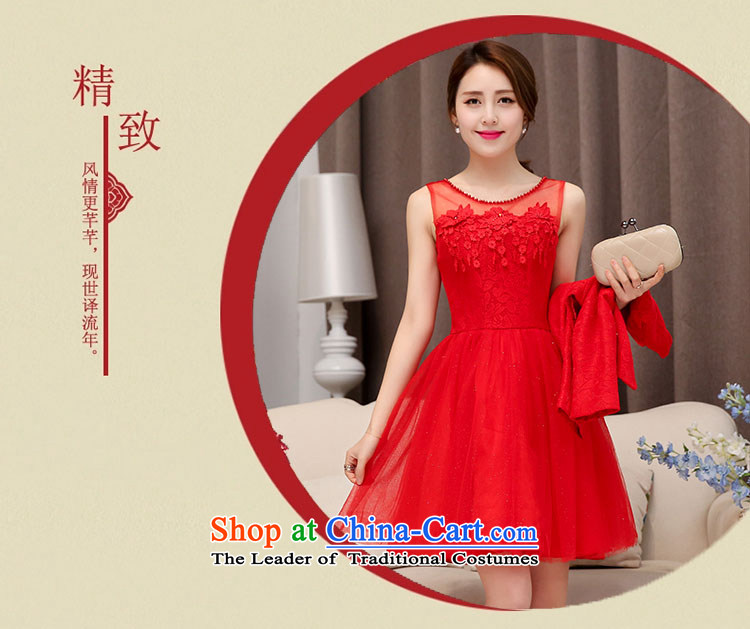 Known Good 2015 Autumn, wedding-dress two kits stylish lace hook flower fluoroscopy half bon bon skirt + long-sleeved jacket round-neck collar Sau San video thin aristocratic temperament RED M picture, prices, brand platters! The elections are supplied in the national character of distribution, so action, buy now enjoy more preferential! As soon as possible.