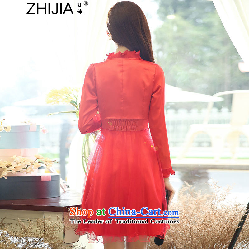 Known Good 2015 new fall with two-piece wedding-dress and chest straps with long-sleeved short stereo flowers jacket, large numbers of women who are graphics aristocratic air pictures thin- XL, known good (ZHIJIA) , , , shopping on the Internet