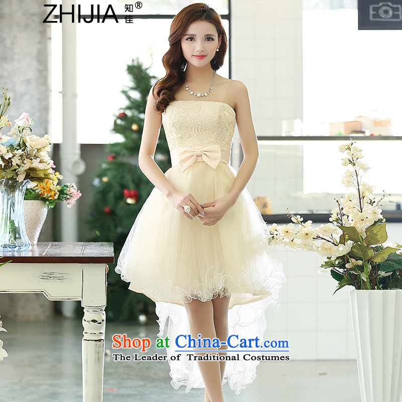Known Good 2015 new bride bridesmaid dress straps, wipe the chest princess bon bon short skirts bridesmaid marriage solemnisation evening dress short after former gown dresses girl S, known Kai (pink).... ZHIJIA shopping on the Internet