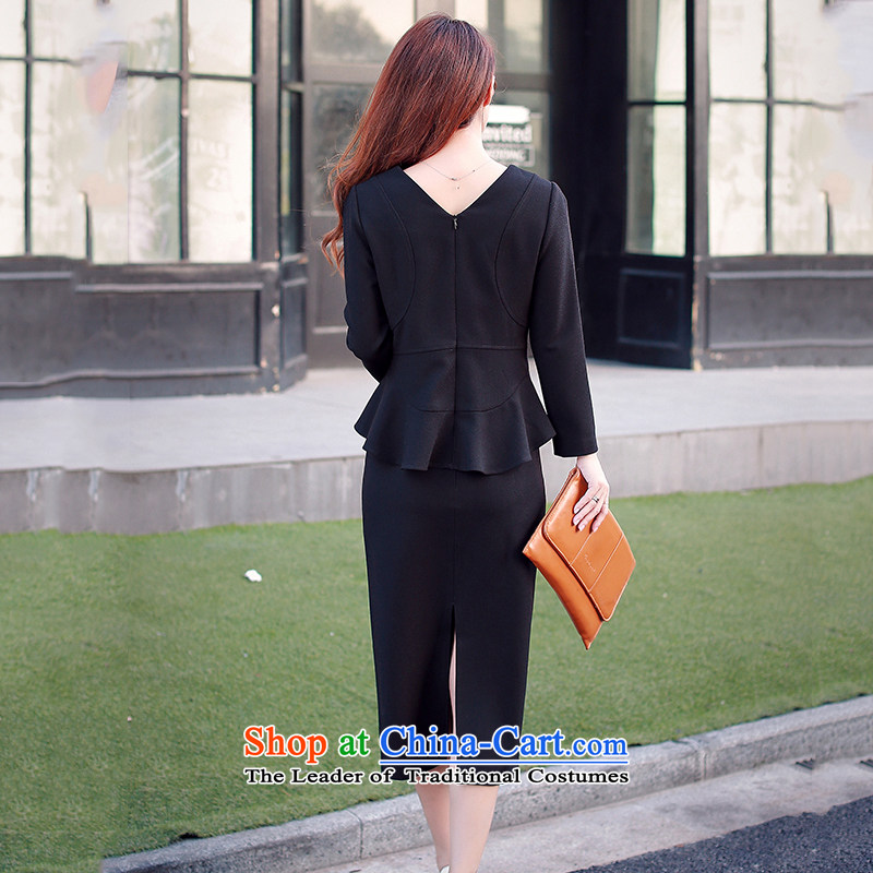 The 2015 autumn Ya-Ni Tseng European site aristocratic billowy flounces shirts and upper body skirt two package-piece set pack Black S/155, benyani stephanie (the) , , , shopping on the Internet