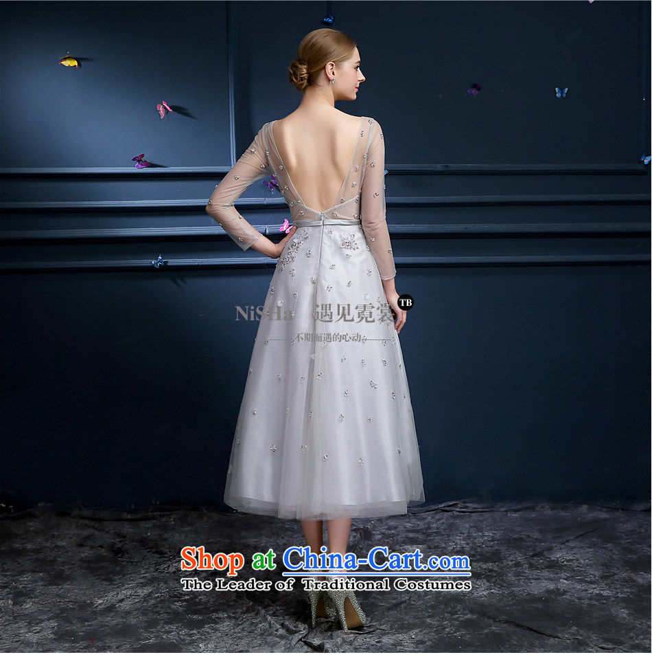 (Heung-lun's health big temperament birthday dress in the skirt cuff sexy fluoroscopy advanced in gray long gown bride services Annual Dinner of toasting champagne evening dresses Advanced Photo Gray L, prices, brand platters! The elections are supplied in the national character of distribution, so action, buy now enjoy more preferential! As soon as possible.