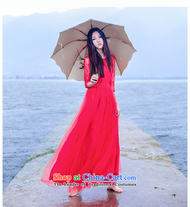 Sophie Mei Yee 2015 Bai fall for women Korean fashion large red embroidered dress Antique Lace red petticoat bride 9 m large long skirt dress red XL Photo, prices, brand platters! The elections are supplied in the national character of distribution, so action, buy now enjoy more preferential! As soon as possible.