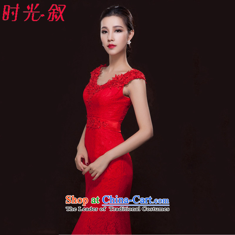 Time Syrian brides shoulders dress marriage with a drink service female Red Sau San improved HANGZHOU CHAISHI IMP new autumn long gown red XXL crowsfoot Cheongsam