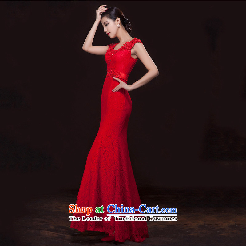 Time Syrian brides shoulders dress marriage with a drink service female Red Sau San improved HANGZHOU CHAISHI IMP new autumn long gown red XXL, crowsfoot qipao time Syrian shopping on the Internet has been pressed.