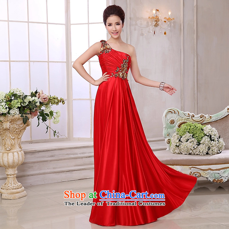 Time Syrian brides fall 2015 evening dress uniform stylish bridesmaid bows services shoulder embroidery hosted a banquet to long red dress M Time Syrian shopping on the Internet has been pressed.