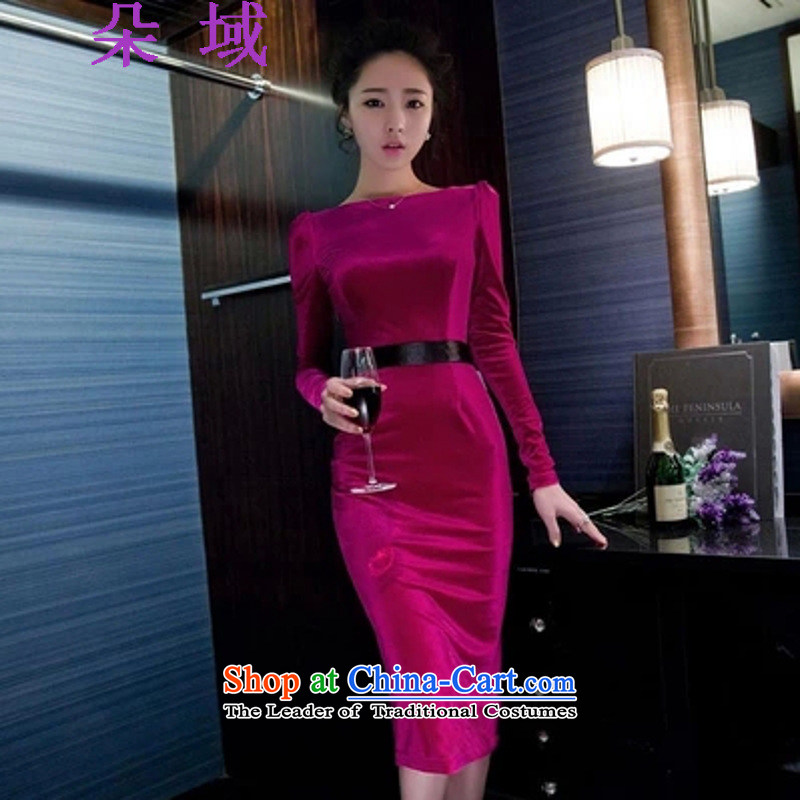 A domain for winter 2015 new Korean girl who decorated sexy dresses dress skirt C400C8610 AUBERGINE?M