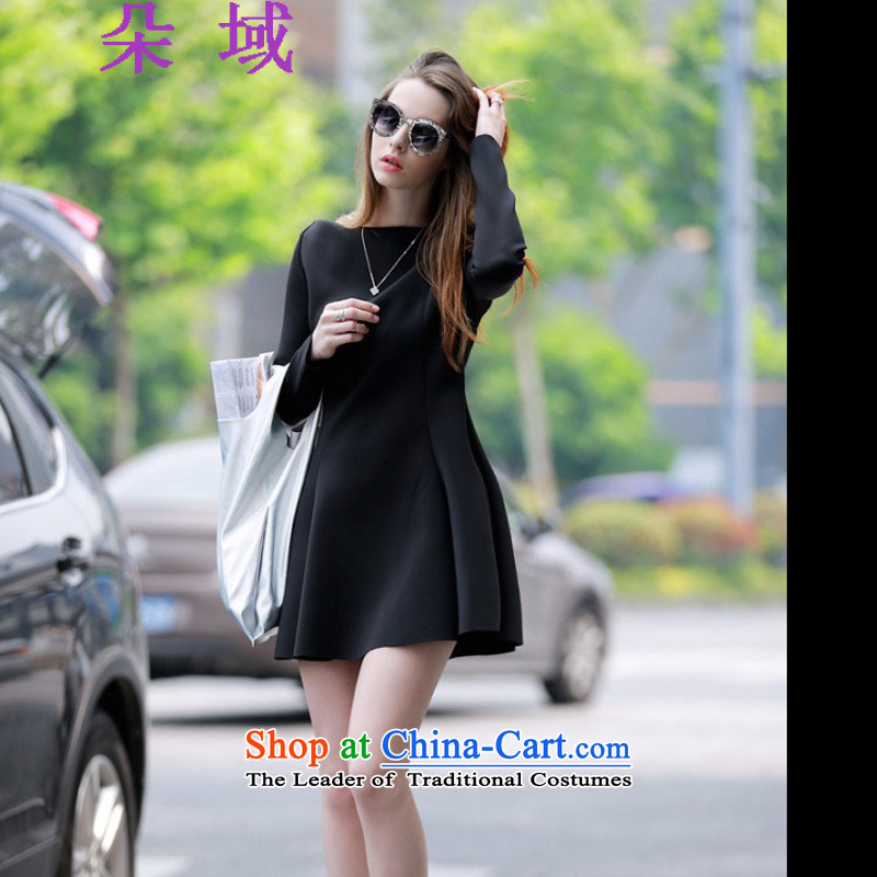 Load the autumn 2015 domain and the new one field for sleeve black skirt small black skirt dress C302A532 Black XL, flower domain , , , shopping on the Internet