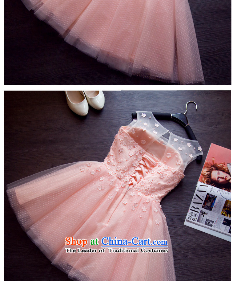 2015 new bride wedding dress Sau San Korean word stylish shoulder video in a small short thin dress banquet performances followed large Service Bridal evening dress pink M picture, prices, brand platters! The elections are supplied in the national character of distribution, so action, buy now enjoy more preferential! As soon as possible.