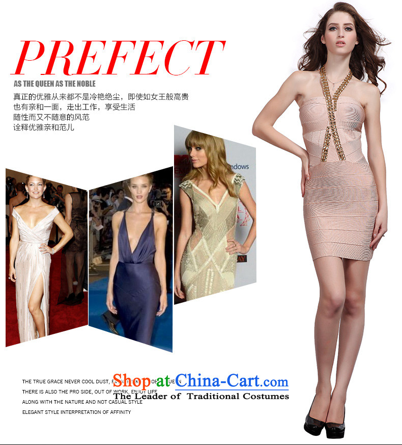 Hua Qi Avandia, new apricot color hanging also bandages skirt upscale nail pearl small dress sexy beauty dresses short apricot color pictures, L, prices, brand platters! The elections are supplied in the national character of distribution, so action, buy now enjoy more preferential! As soon as possible.