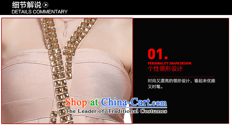 Hua Qi Avandia, new apricot color hanging also bandages skirt upscale nail pearl small dress sexy beauty dresses short apricot color pictures, L, prices, brand platters! The elections are supplied in the national character of distribution, so action, buy now enjoy more preferential! As soon as possible.