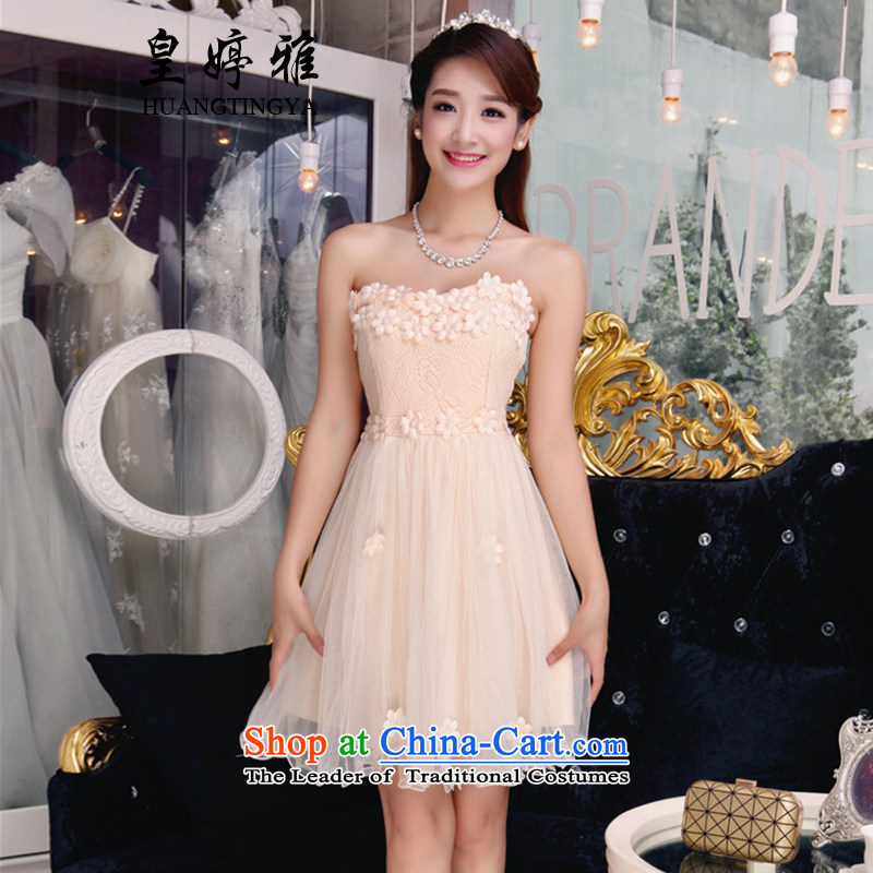 Wong Ting Nga dress dresses fall new bare shoulders lace bridesmaid service of autumn dresses pearl dress for Sau San Pink , L, not Ting Nga (HUANGTINGYA) , , , shopping on the Internet