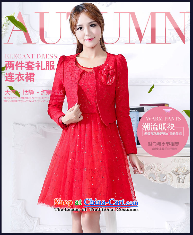 The buds of 2015 autumn and winter, new lace stitching Mesh on red bride long-sleeved bows serving two kits bridesmaid dresses dress RED M picture, prices, brand platters! The elections are supplied in the national character of distribution, so action, buy now enjoy more preferential! As soon as possible.