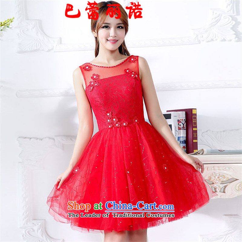 The buds of 2015 autumn and winter, new light slice gauze fluoroscopy back sleeveless dresses bride wedding dress + short of Cape small two kits bows services red , L, bar, the Lei Shopping on the Internet has been pressed.