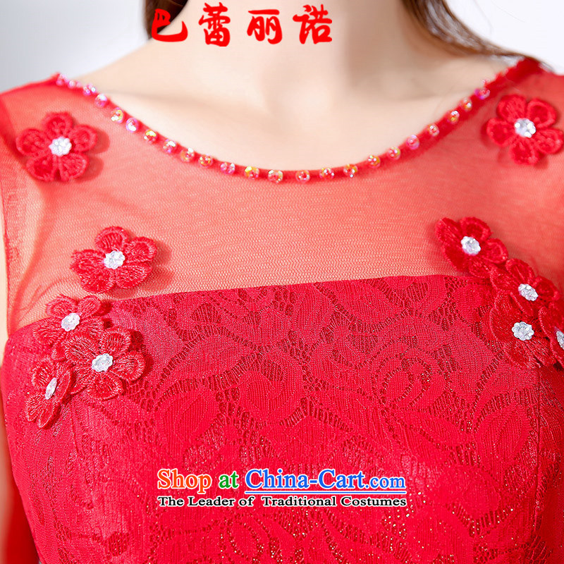 The buds of 2015 autumn and winter, new light slice gauze fluoroscopy back sleeveless dresses bride wedding dress + short of Cape small two kits bows services red , L, bar, the Lei Shopping on the Internet has been pressed.