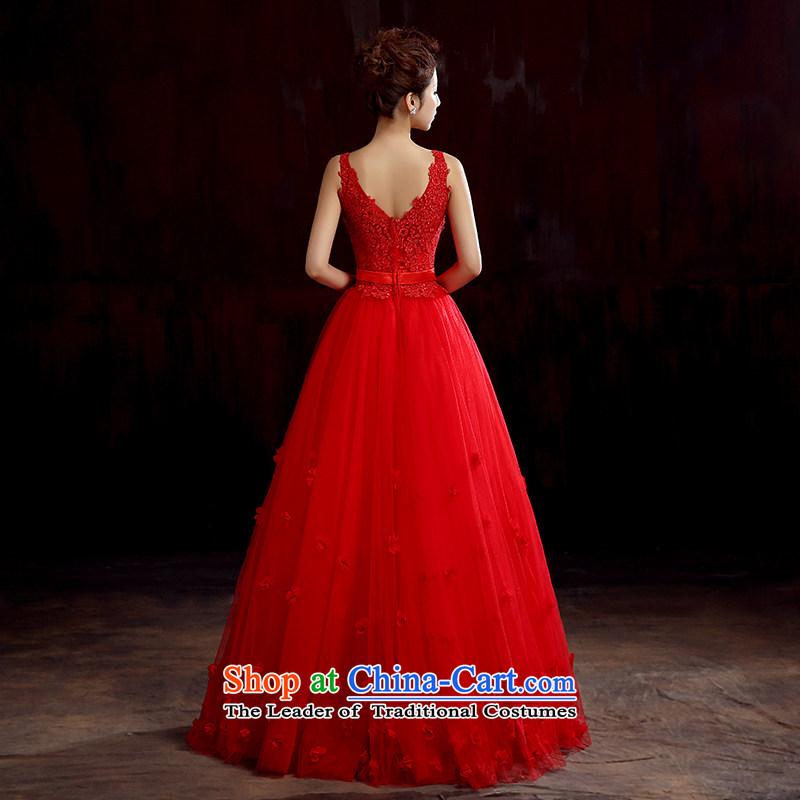 Time of marriage bows serving Syrian brides dress long red autumn 2015 shoulders dress lace betrothal festival female red XL, Syria has been pressed time shopping on the Internet