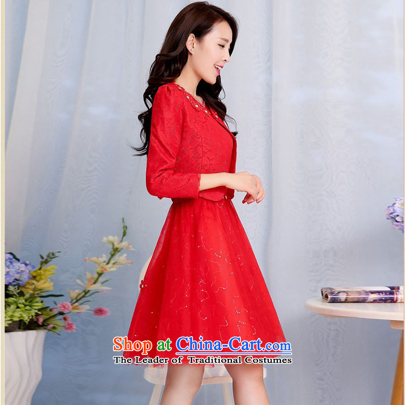 Hsitzu jorin spring and autumn 2015 installed new two kits dress bride bows services lace dresses 1582 Red XL, Hsitzu jorin shopping on the Internet has been pressed.