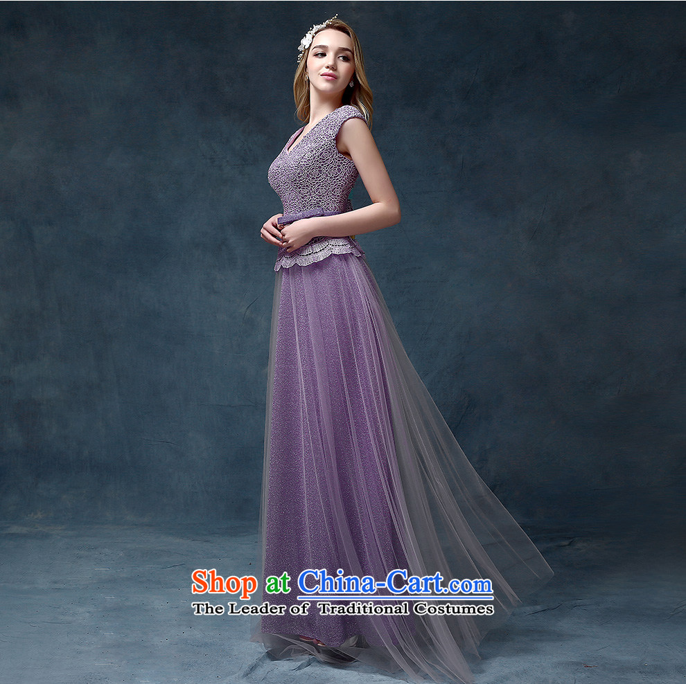 According to Lin Sha 2015 new shoulders V-Neck lace upscale dinner dress bride bows services long marriage evening dresses purple tailored consulting customer service picture, prices, brand platters! The elections are supplied in the national character of distribution, so action, buy now enjoy more preferential! As soon as possible.