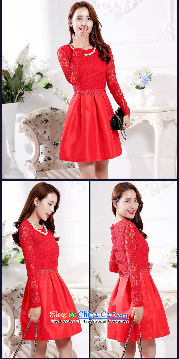 Cover Story new Korean sweet betrothal dresses 2015 Spring/Summer engraving lace long-sleeved wedding dresses marriage bows small red M picture, prices, brand platters! The elections are supplied in the national character of distribution, so action, buy now enjoy more preferential! As soon as possible.