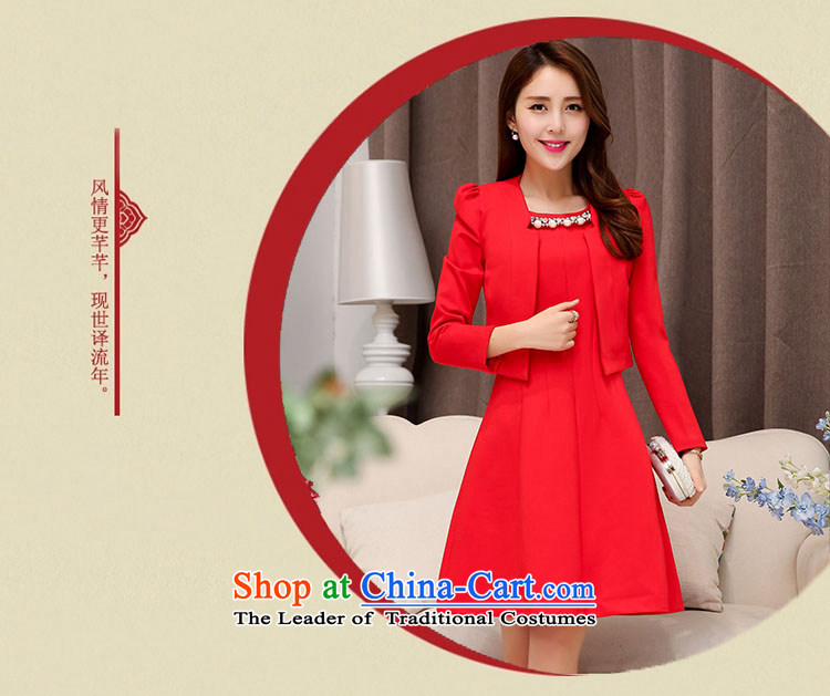 As the fall of the spring and fall 2015 Female dress new large two-piece dresses bride happy red bows services bridesmaids video thin performances by the red light to M code recommendations 82-102 catty weight through pictures, prices, brand platters! The elections are supplied in the national character of distribution, so action, buy now enjoy more preferential! As soon as possible.