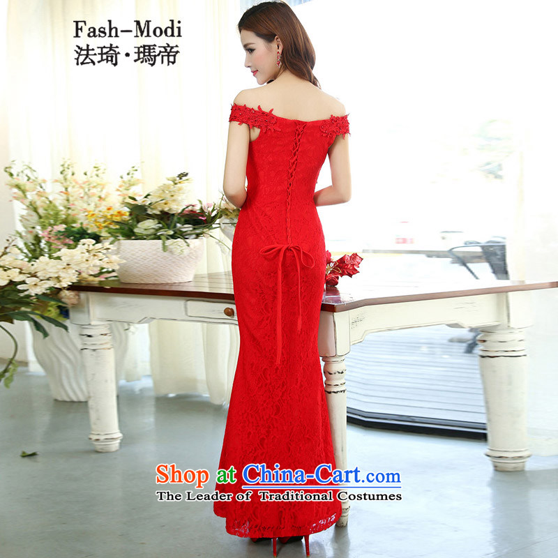 Law Chi Maria Dili Married Women 2015 betrothal small dress lace wiping the chest to marry field shoulder evening bridesmaid services for pregnant women to serve dress bows door RED M, Mr. Qi in Dili and the law (fash-modi) , , , shopping on the Internet