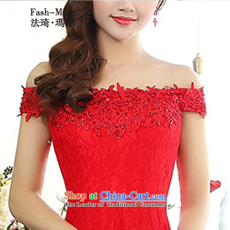 Law Chi Maria Dili Married Women 2015 betrothal small dress lace wiping the chest to marry field shoulder evening bridesmaid services for pregnant women to serve dress bows door RED M, Mr. Qi in Dili and the law (fash-modi) , , , shopping on the Internet