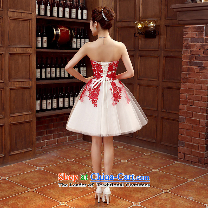 Non-you do not marry 2015 new bows to marry the skirt short skirt water-soluble lace bridesmaid to Korean gauze bon bon skirt sweet white dresses , S, banquet non-you do not marry shopping on the Internet has been pressed.