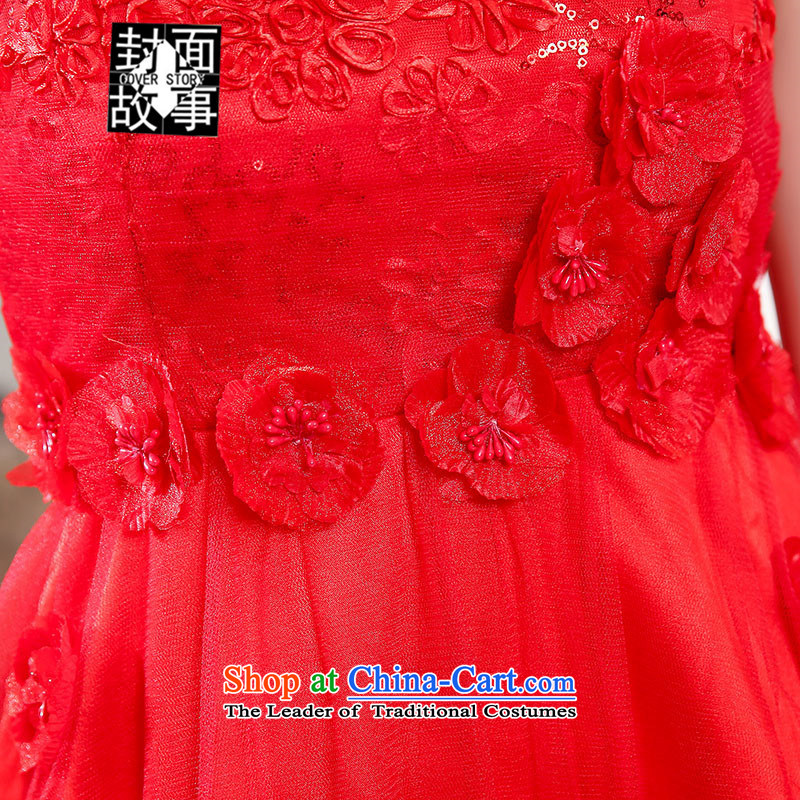 Cover Story 20152015 new dresses short, bon bon skirt red bows Service Bridal replacing lace wedding dress with Red Shawl , L, Cover Story (COVER) SAYS shopping on the Internet has been pressed.