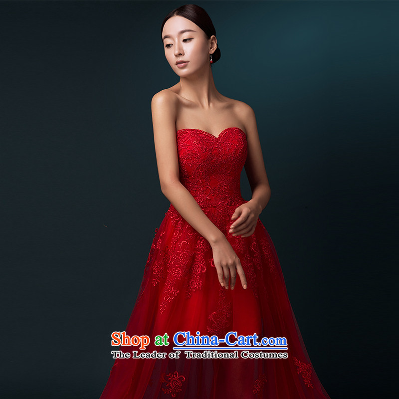 Hillo Lisa (XILUOSHA) Bride dresses and chest service banquet marriage bows evening dresses long 2015 new autumn wedding dresses long red M HILLO Lisa (XILUOSHA) , , , shopping on the Internet