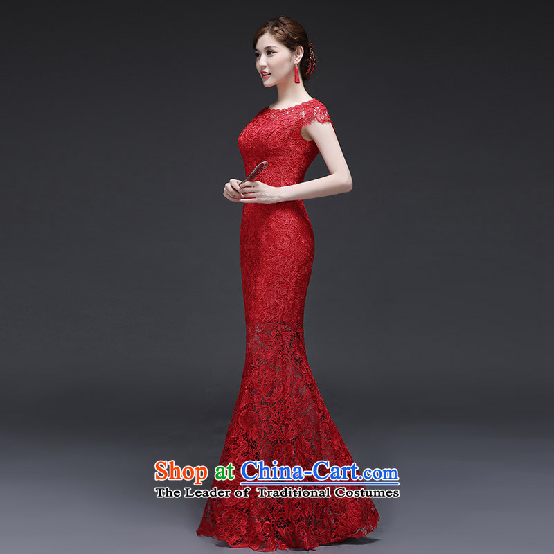According to Lin Sa 2015 Autumn new bride crowsfoot long serving drink red marriage qipao dinner of the Sau San Dress Short-sleeved XL, according to Mr Lin Sha , , , shopping on the Internet