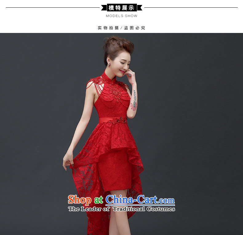 According to Lin Sha 2015 new bride front stub long after the marriage services long video transmitted the word thin red dress shoulder female red tailored consulting customer service picture, prices, brand platters! The elections are supplied in the national character of distribution, so action, buy now enjoy more preferential! As soon as possible.