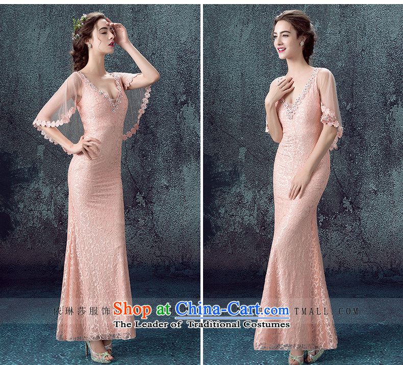 According to Lin Sha pink marriages bows service long annual dinner with Neck Cape wedding dresses evening 2015 autumn and winter new XL Photo, prices, brand platters! The elections are supplied in the national character of distribution, so action, buy now enjoy more preferential! As soon as possible.