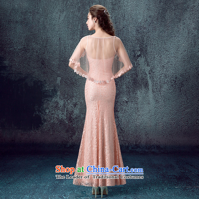According to Lin Sha pink marriages bows service long annual dinner with Neck Cape wedding dresses evening 2015 autumn and winter new XL, according to Lin Sha , , , shopping on the Internet