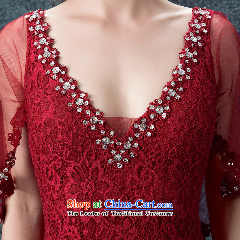 According to Lin Sha 2015 new bride bows services fall marriage shawl dress betrothal wine red long crowsfoot dress Sau San tailored customer service, in accordance with the Advisory Lin Sha , , , shopping on the Internet