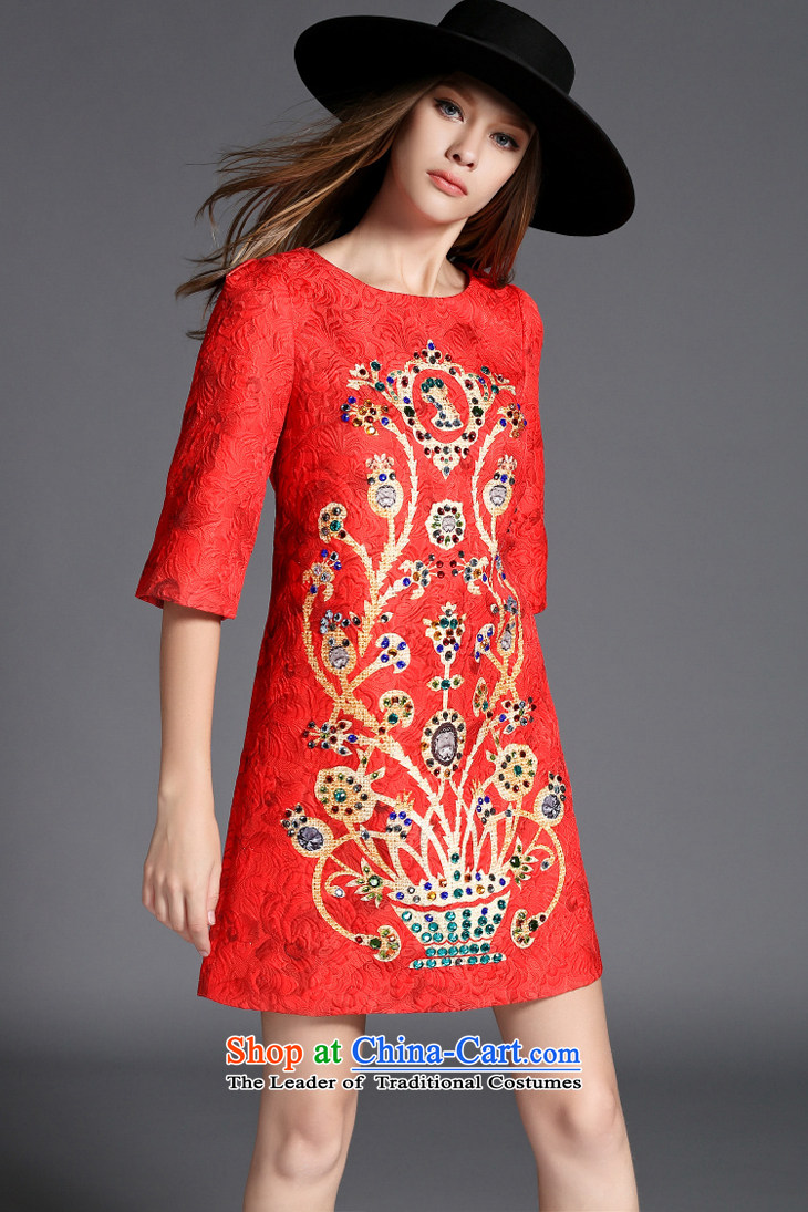 The OSCE Poetry Film 2015 autumn and winter new women's retro booking drill jacquard Sau San A skirt dresses red dress skirt wear skirts RED M picture, prices, brand platters! The elections are supplied in the national character of distribution, so action, buy now enjoy more preferential! As soon as possible.