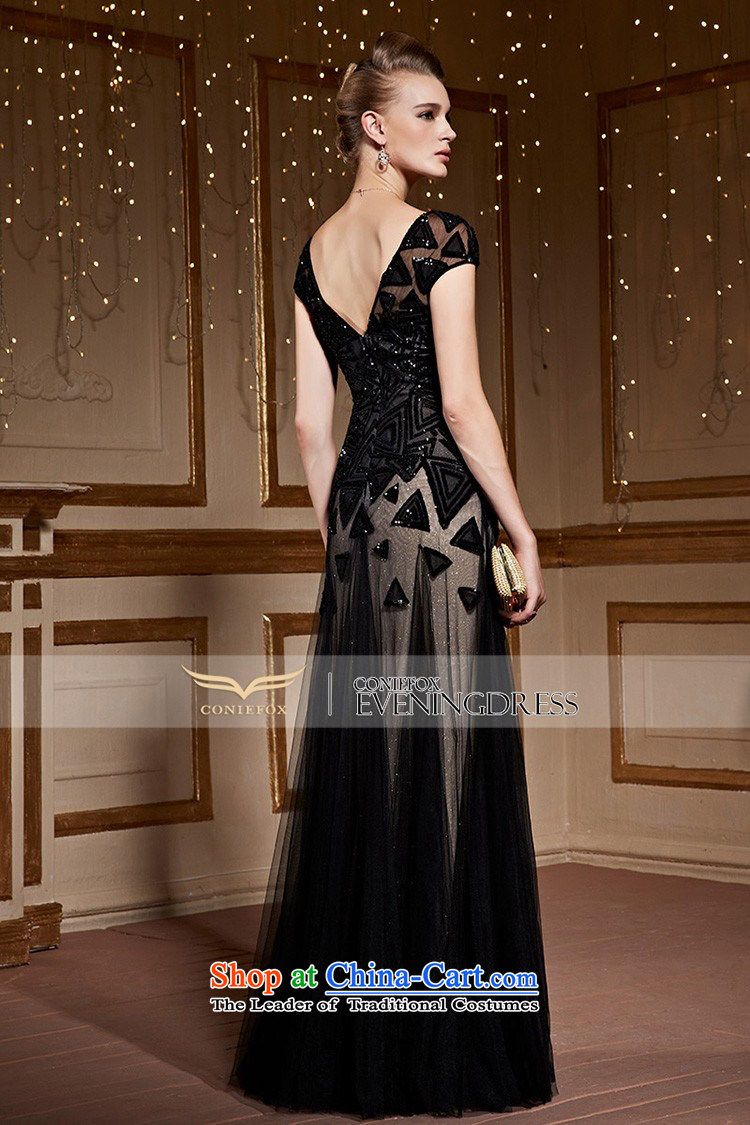 Creative Fox stylish shoulders banquet dinner dress black evening drink service elegant long V-Neck chaired dress reception party long skirt 30966 black and silver S picture, prices, brand platters! The elections are supplied in the national character of distribution, so action, buy now enjoy more preferential! As soon as possible.