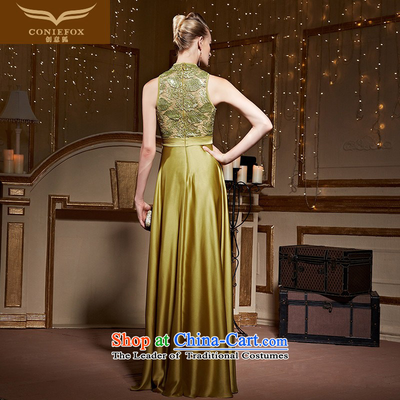 The kitsune gold dress stylish creative engraving hanging also long banquet evening dress evening dress toasting champagne auspices to sit back and relax long skirt 30983 Golden XL, creative Fox (coniefox) , , , shopping on the Internet