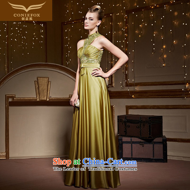 The kitsune gold dress stylish creative engraving hanging also long banquet evening dress evening dress toasting champagne auspices to sit back and relax long skirt 30983 Golden XL, creative Fox (coniefox) , , , shopping on the Internet